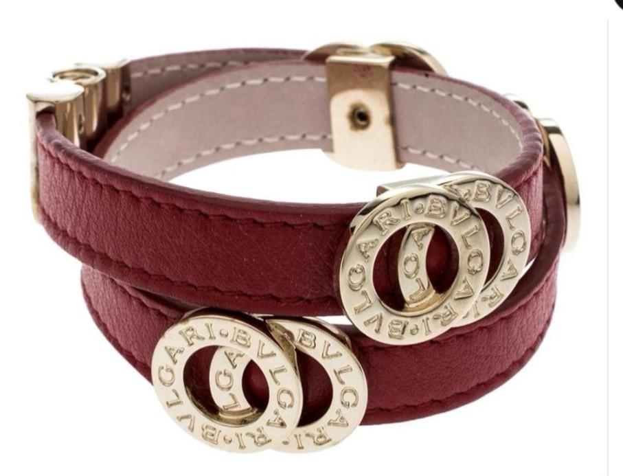 bvlgari red leather bracelet