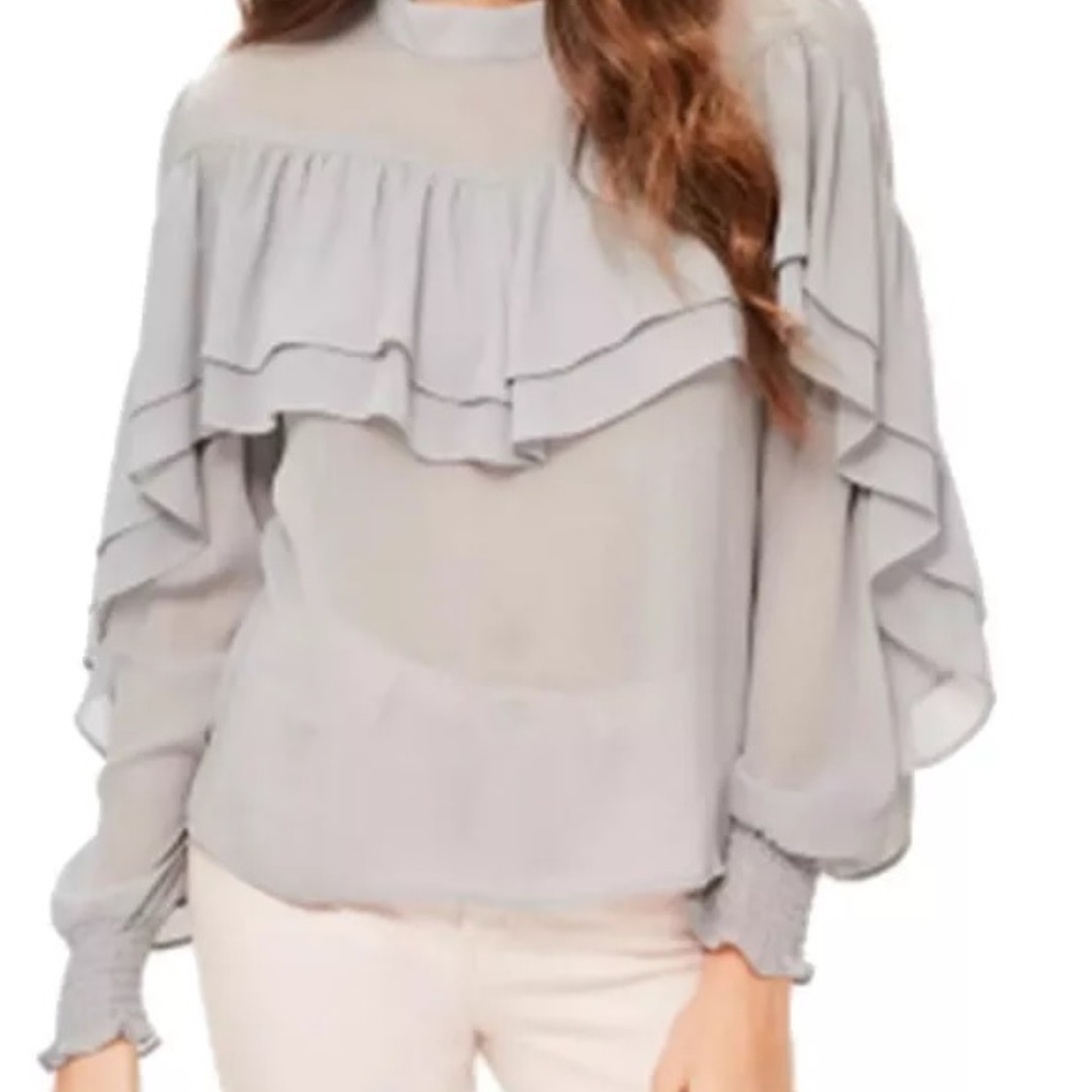 long sleeve chiffon top