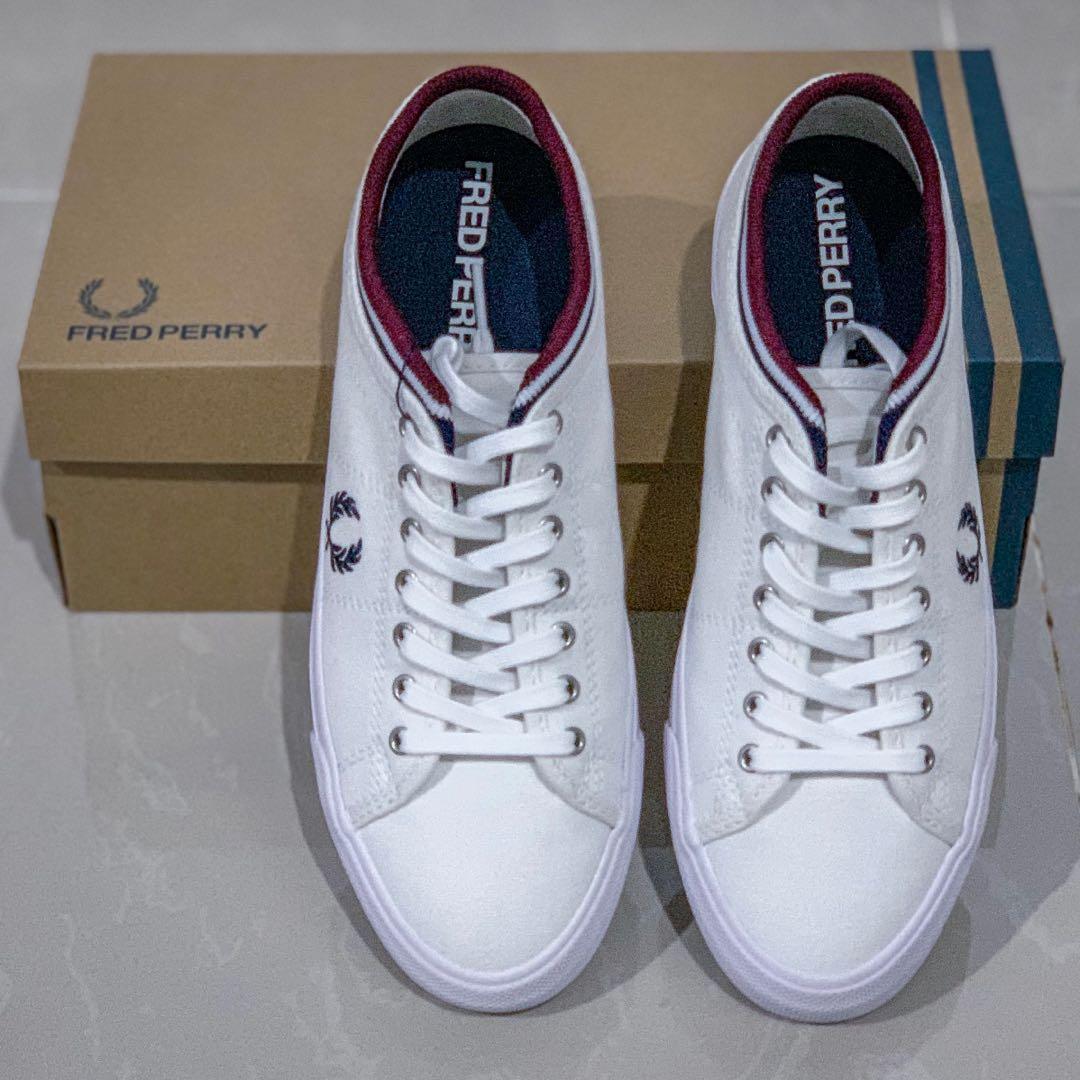 Fred perry kendrick leather plimsolls in white cheap