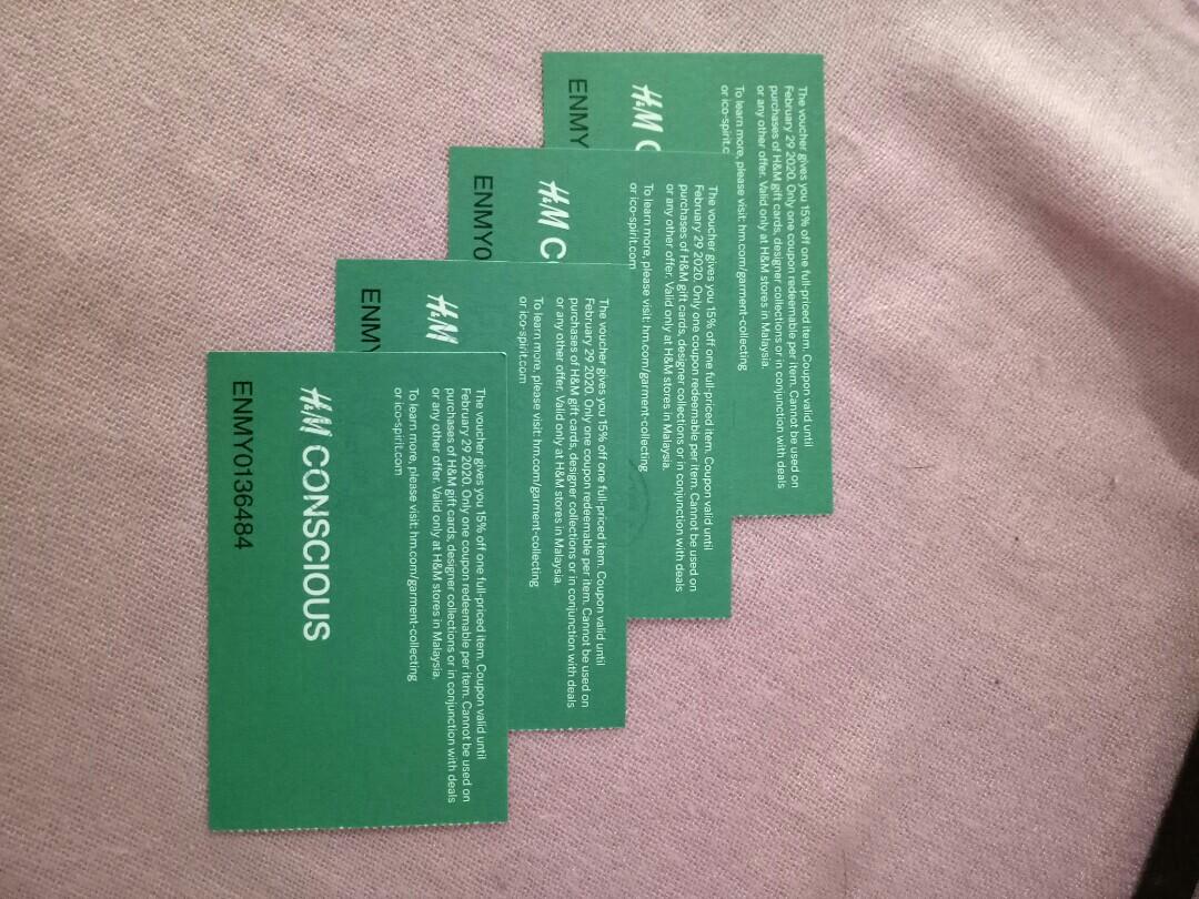 H M 15 off Voucher Tickets Vouchers Vouchers on Carousell