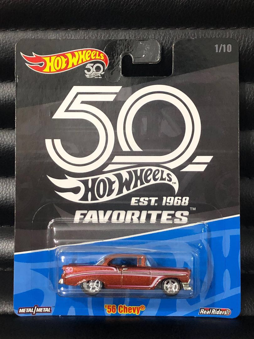 Hot wheels 50th anniversary favorites 56 chevy new arrivals