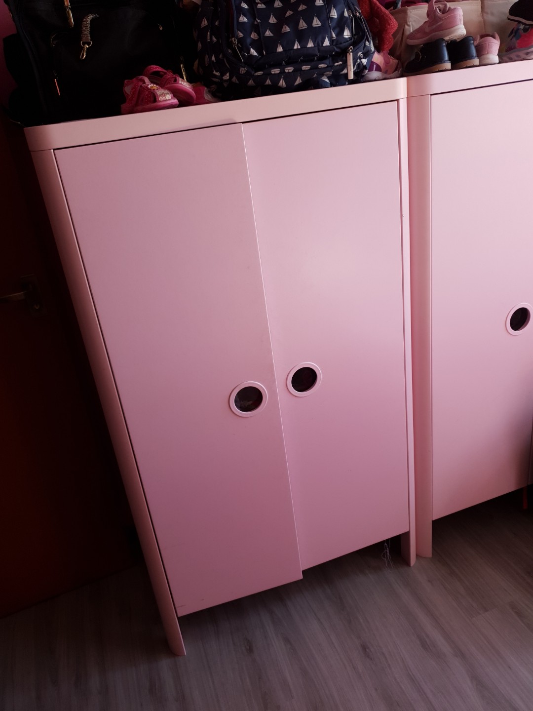 Ikea children's wardrobe pink color, Babies & Kids, Baby Nursery & Kids