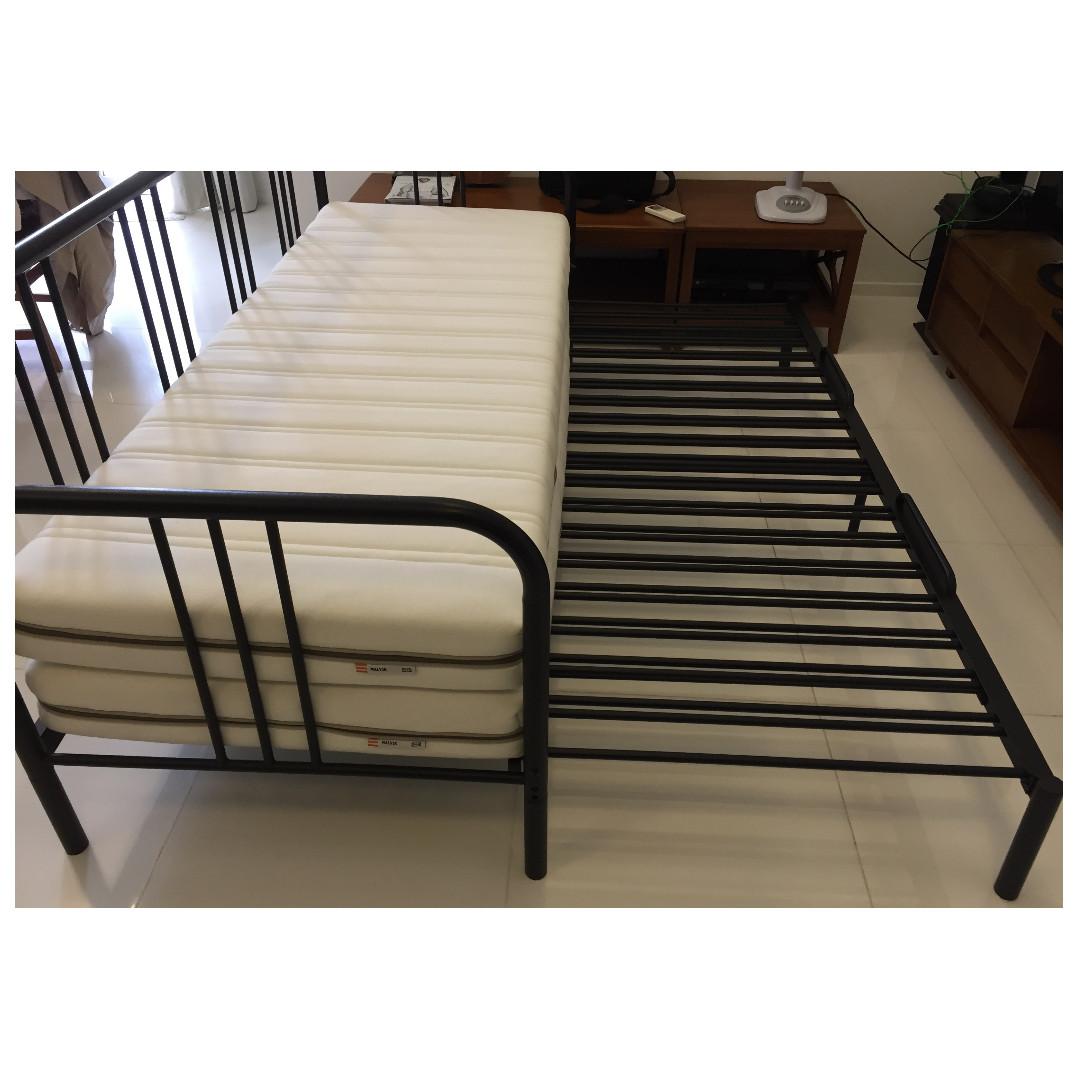 IKEA FYRESDAL Day Bed with 2 IKEA MALFORS Foam Mattresses, Furniture