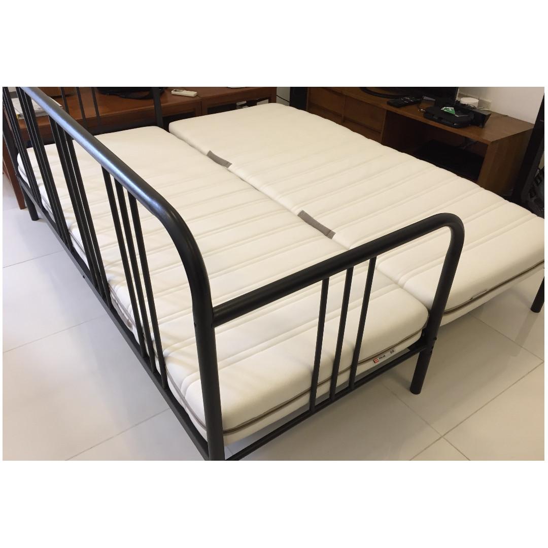 IKEA FYRESDAL Day Bed with 2 IKEA MALFORS Foam Mattresses, Furniture