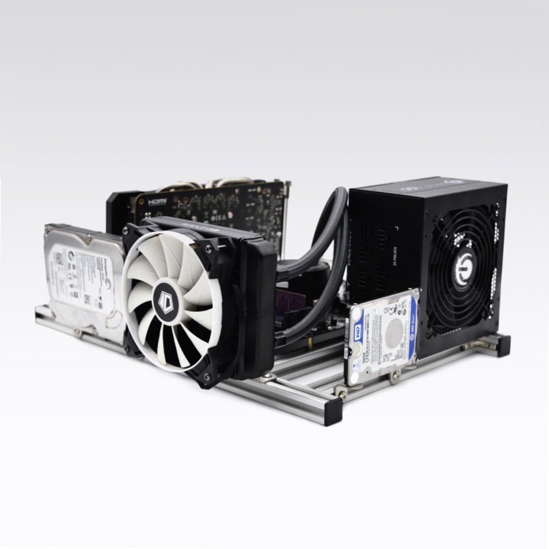 Itx Small Foot Print Test Bench Computer Chassis Bnib Silver