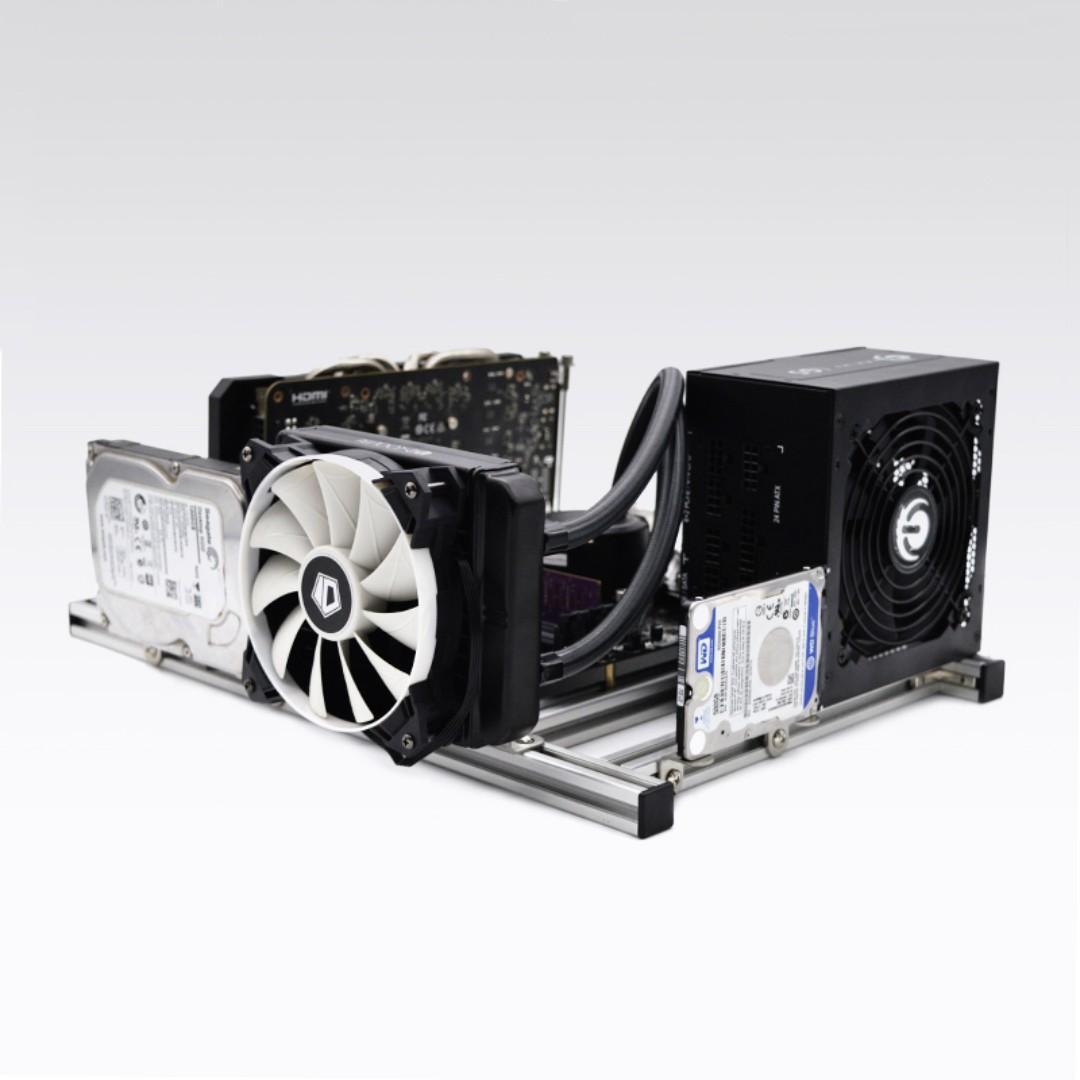 Itx Small Foot Print Test Bench Computer Chassis Bnib Silver