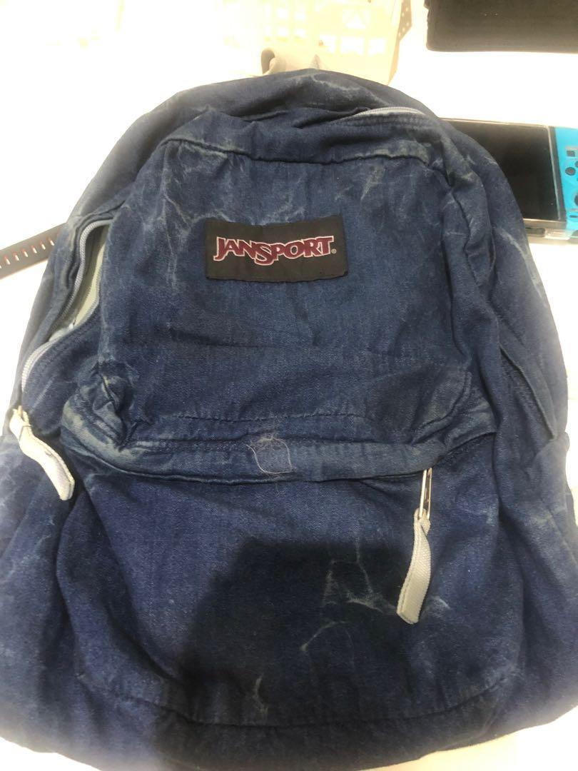 Jansport preloved backpack jeans fabric