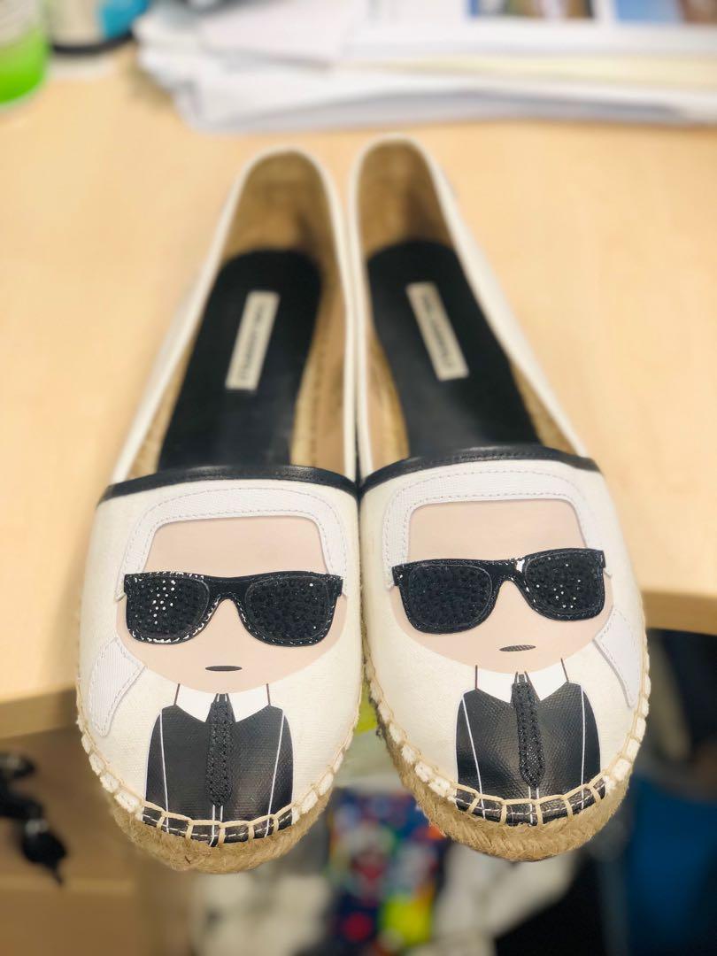 Karl Lagerfeld Espadrilles Flats Authentic, Women's Fashion, Footwear