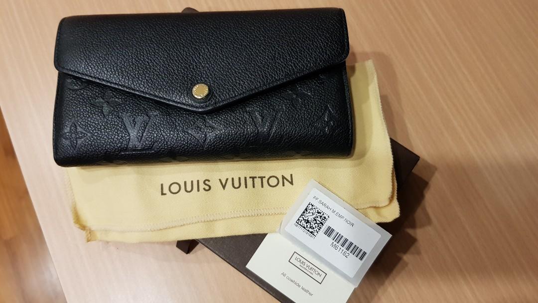 LOUIS VUITTON Sarah Monogram Empreinte Leather Wallet Tourterelle