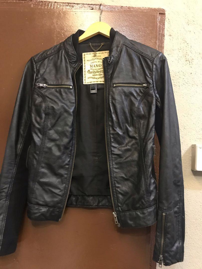 mng genuine leather jacket