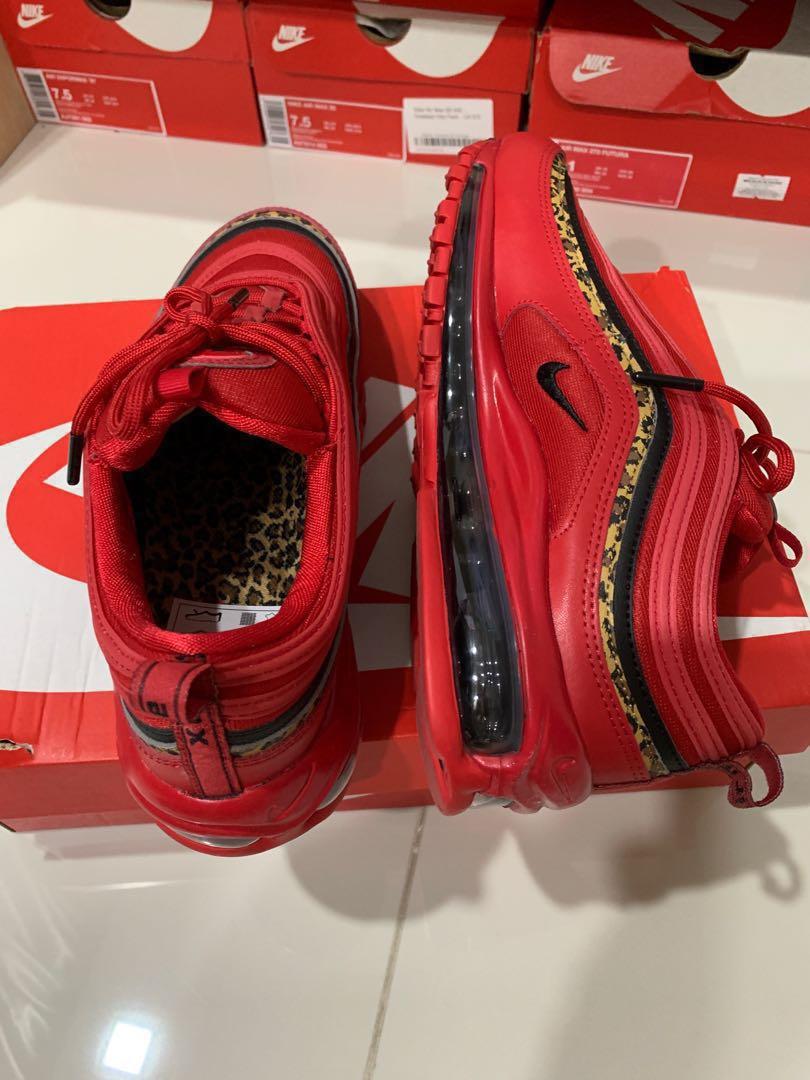Red and discount leopard nikes