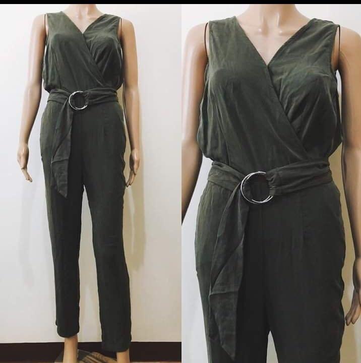 Promod Army Green Jumpsuit, Women's Fashion, Dresses & Sets, Jumpsuits