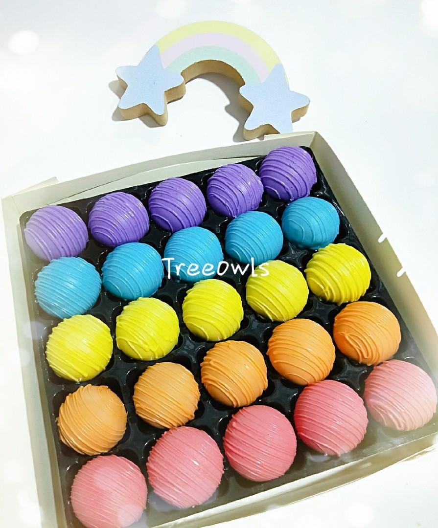 Rainbow Theme Cake Ball Food Drinks Baked Goods On Carousell