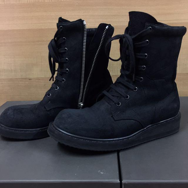 Rick Owens Mohawk Leather Lace up Boots Carousell