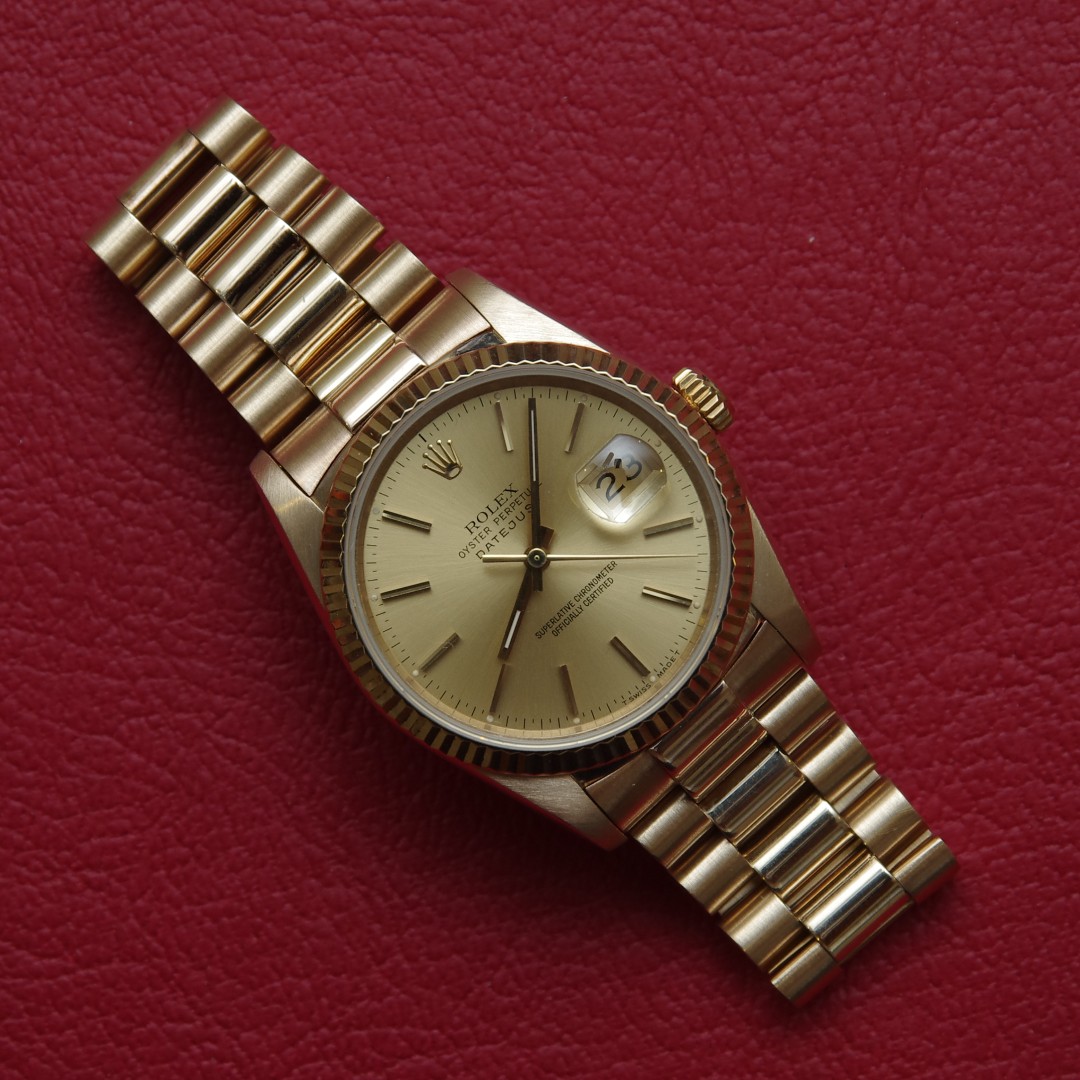 rolex datejust gold president bracelet