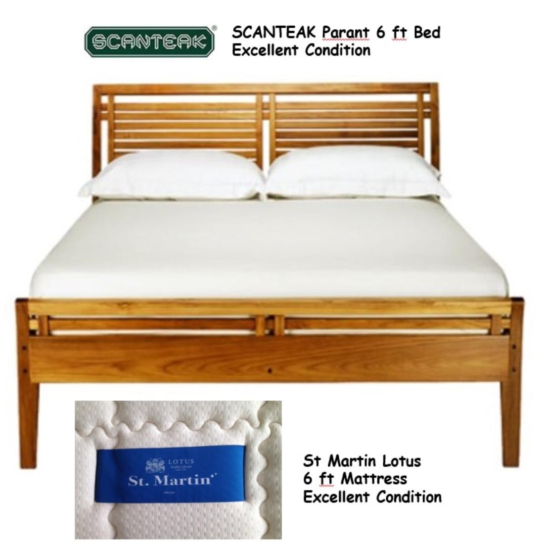 Scanteak Parant Bed Frame Lotus St Martin Mattress King Furniture Beds Mattresses On Carousell