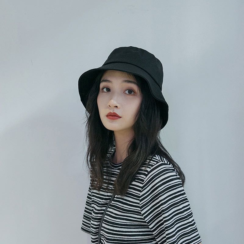 bucket hat plain black