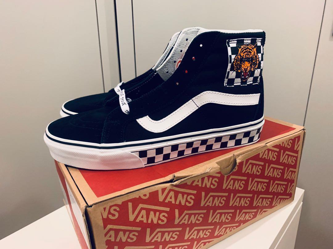 Tiger check vans sk8 hi outlet
