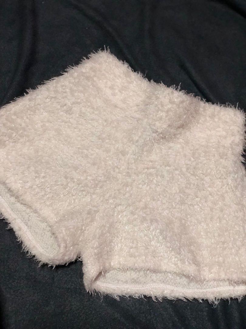White fur clearance shorts