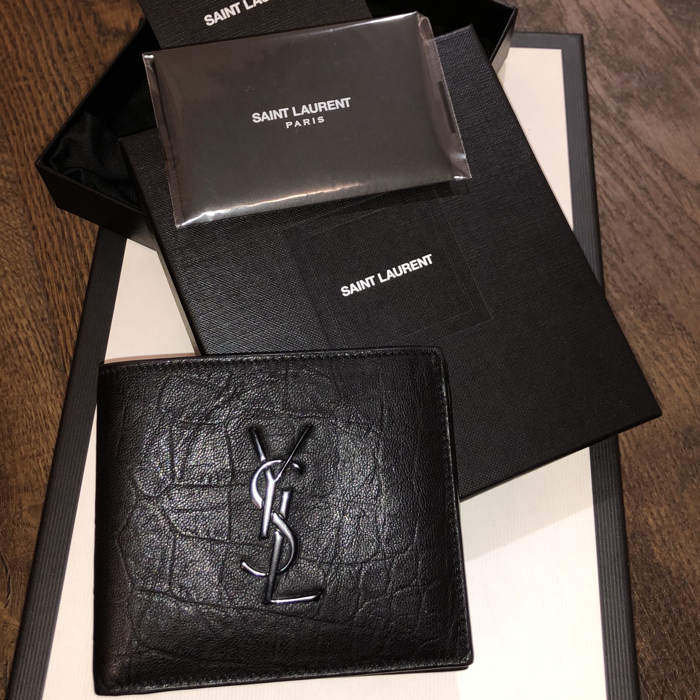 saint Laurent Leather Bi-Fold Wallet 