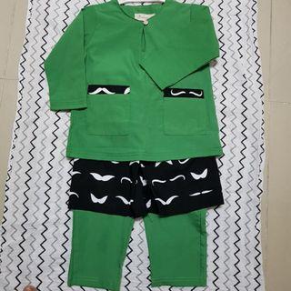 #carouraya Baju Melayu Baby 9-12m Hijau