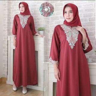 Kaftan Aira bordir Asli Jepang/busana muslim/ baju lebaran
