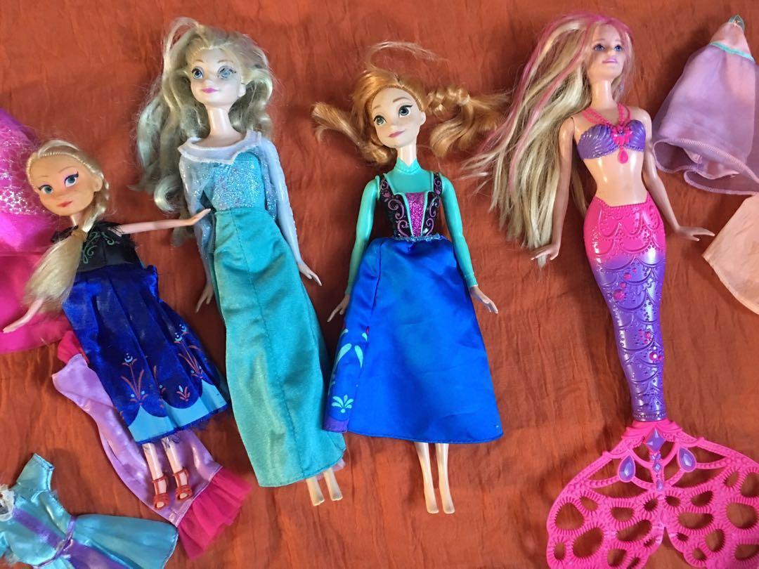 Barbie Mermaid bubbles Disney Elsa Anna Dolls Hobbies Toys