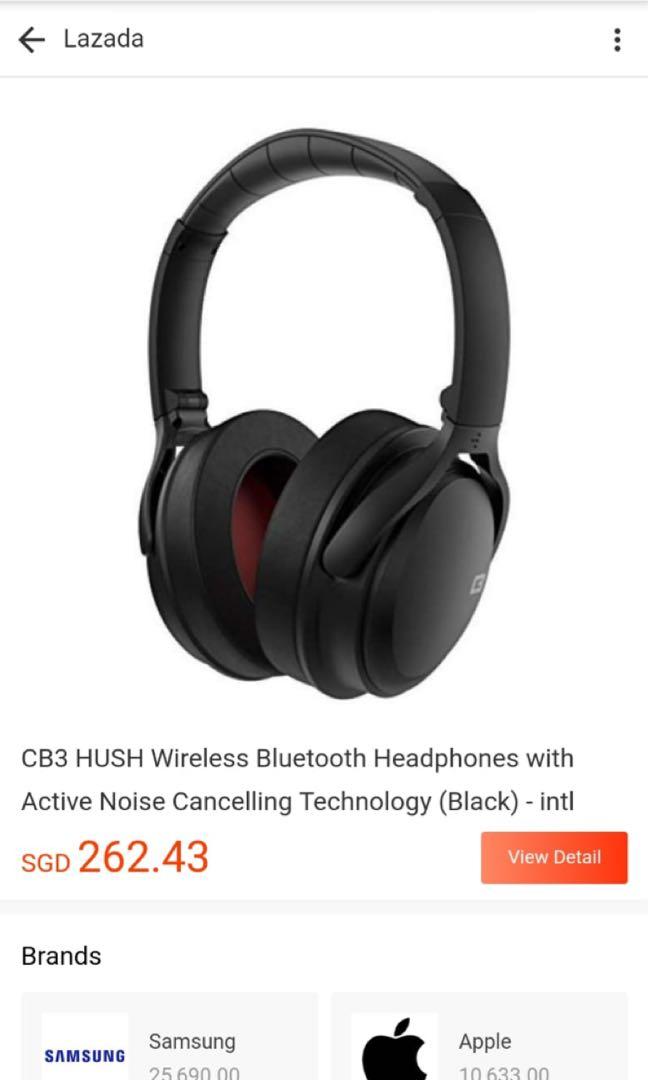 CB3 Hush Wireless Headphones with Active Noise Cancelling