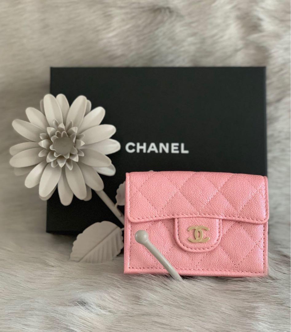 Chanel 20s Pink Small Trifold Wallet, Luxury, Bags & Wallets on Carousell