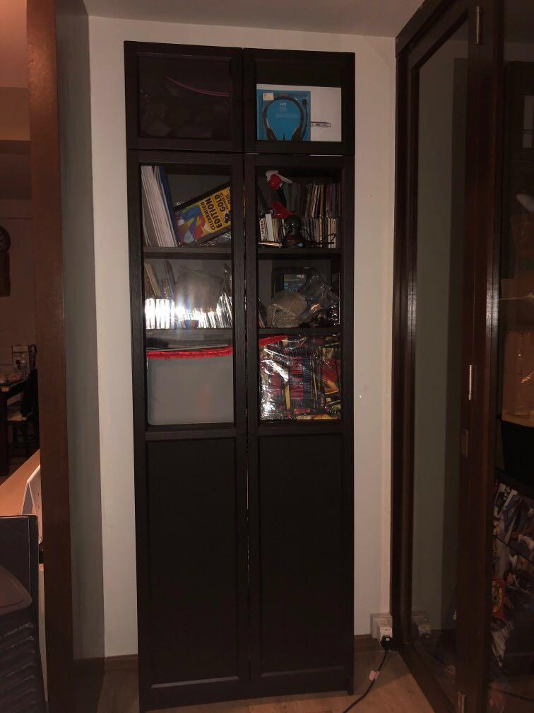 Dark Wood Display Cabinet Tall Adjule 6 1 Top Shelves Dark Wood Display Cabinet Tall