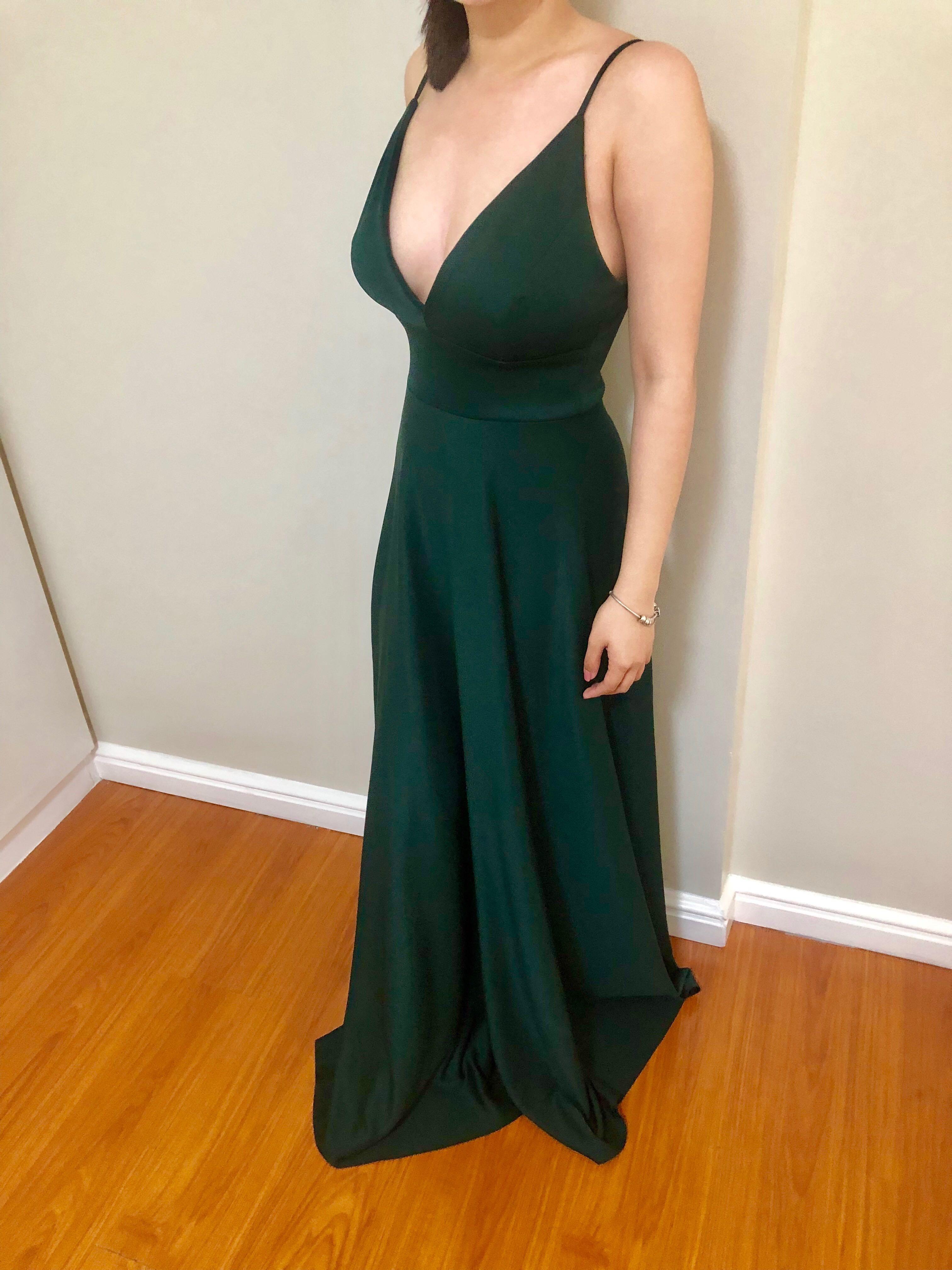 Emerald green gown for rent clearance