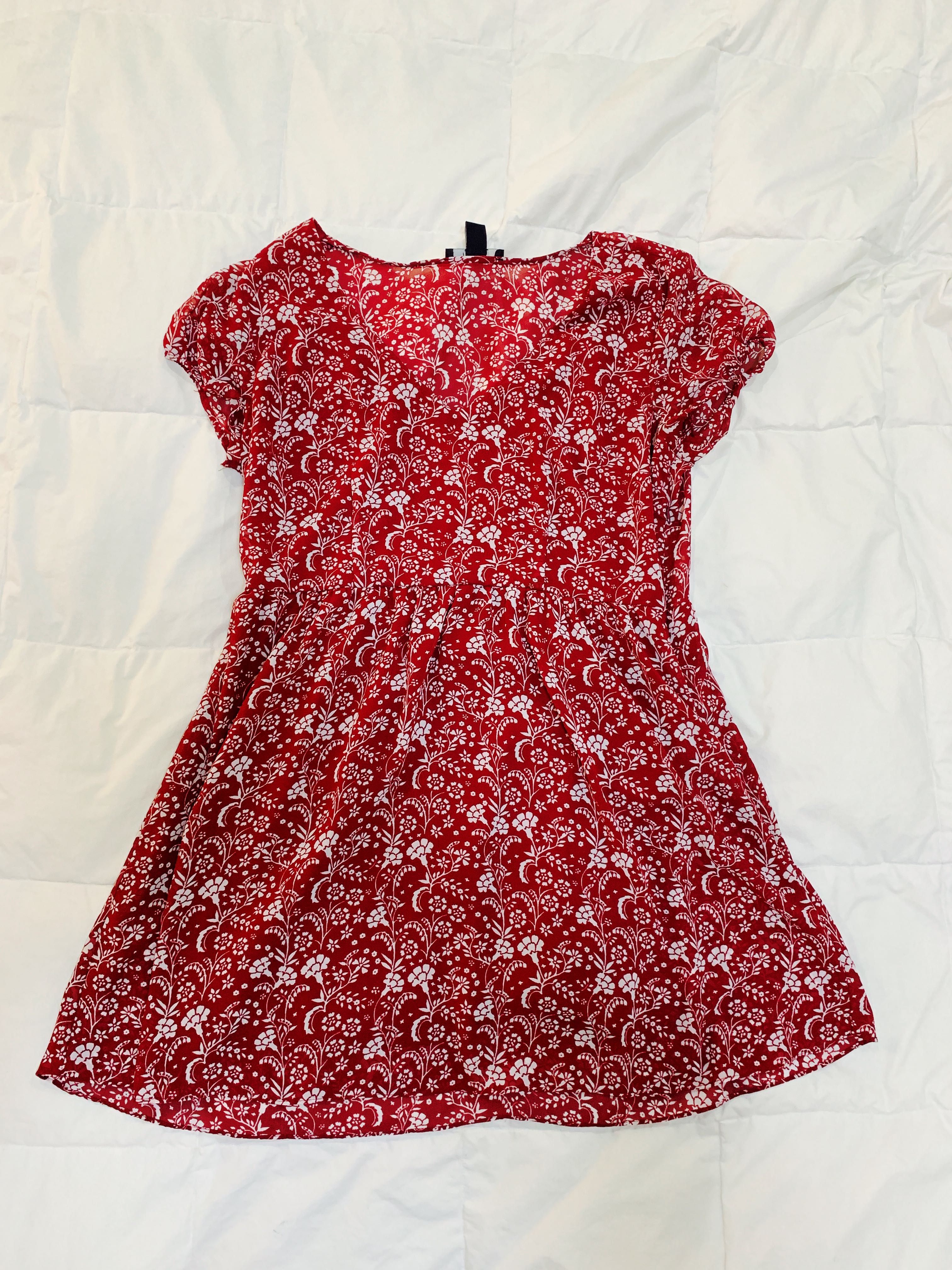 Red floral dress forever 21 outlet