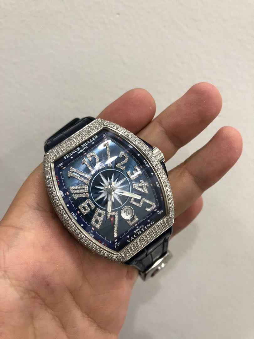 Franck Muller v41 Yachting Navy full Diamond Option Luxury