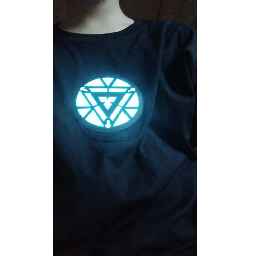 Iron man t shirt arc reactor led top
