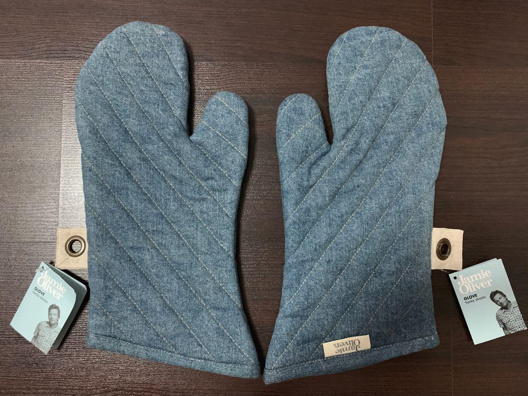 Jamie Oliver Denim Oven Gloves, Blue, Men's Fashion, Bags, Belt bags, Clutches and Pouches on