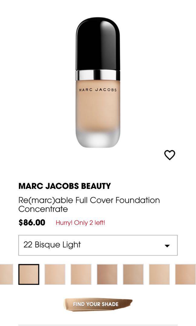 Marc Jacobs Remarcable Full Coverage Foundation, Beauty & Personal Care, Face, Makeup on Carousell