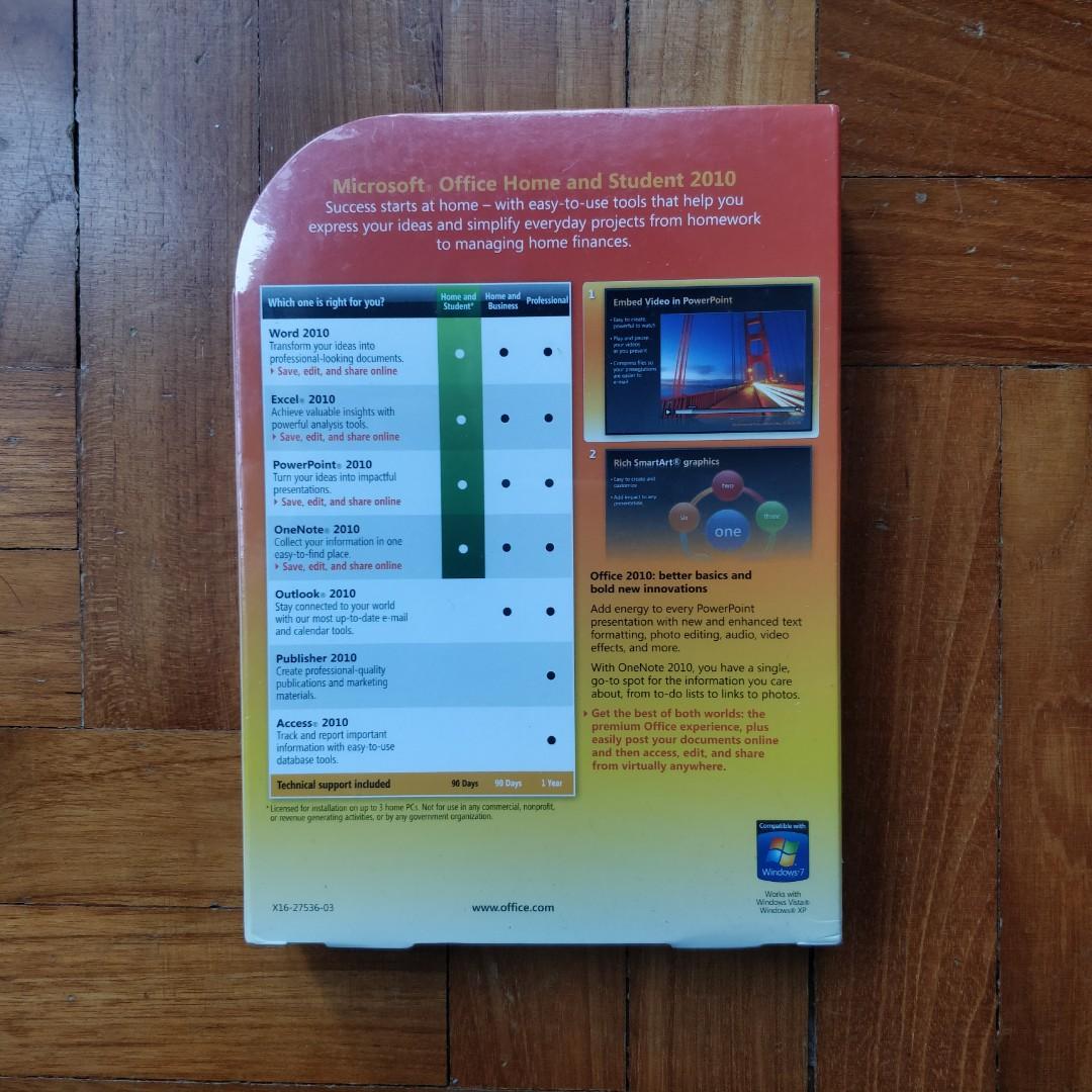 Microsoft Office Home and Student 2010, Computers & Tech, Parts