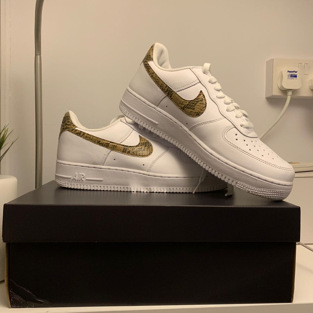 Air force 1 ivory snake on feet hotsell