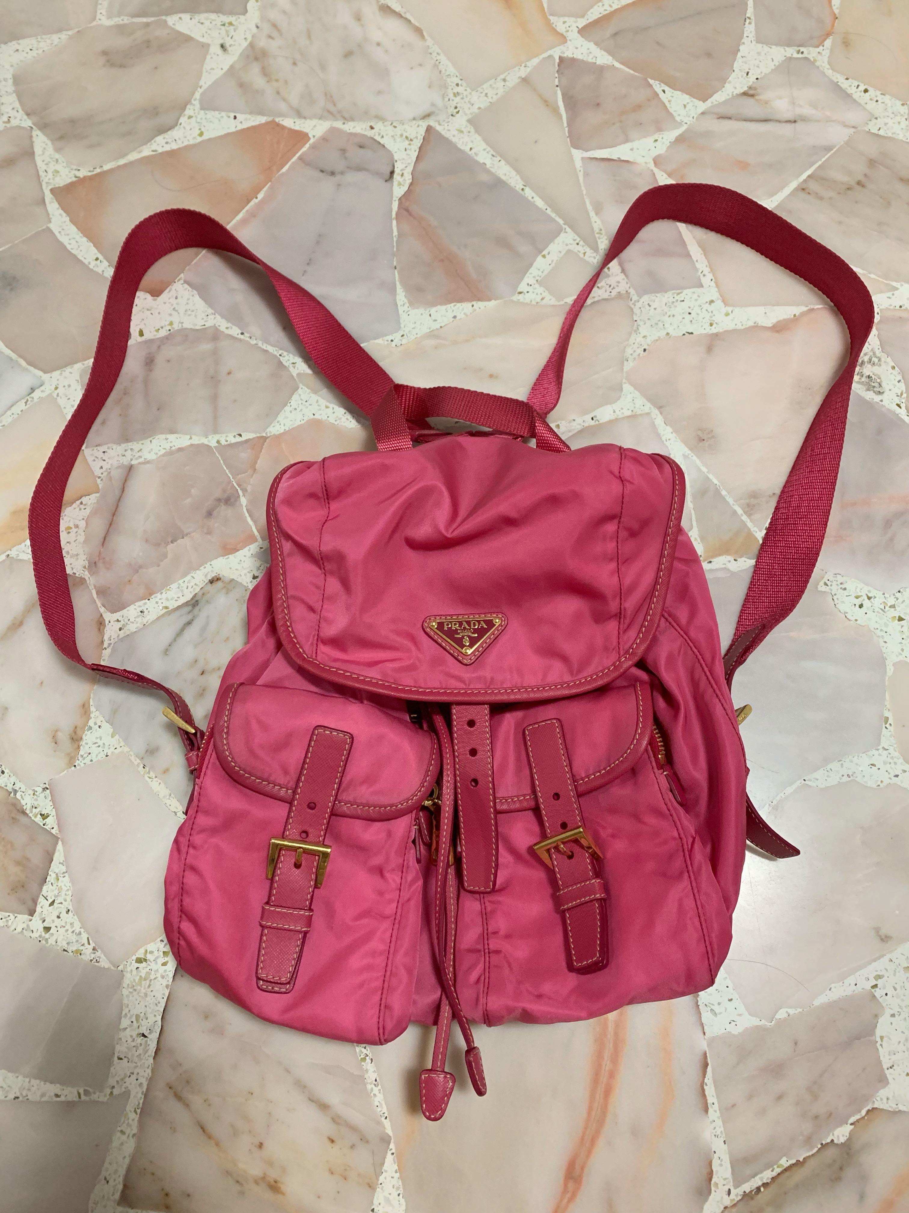 prada pink backpack