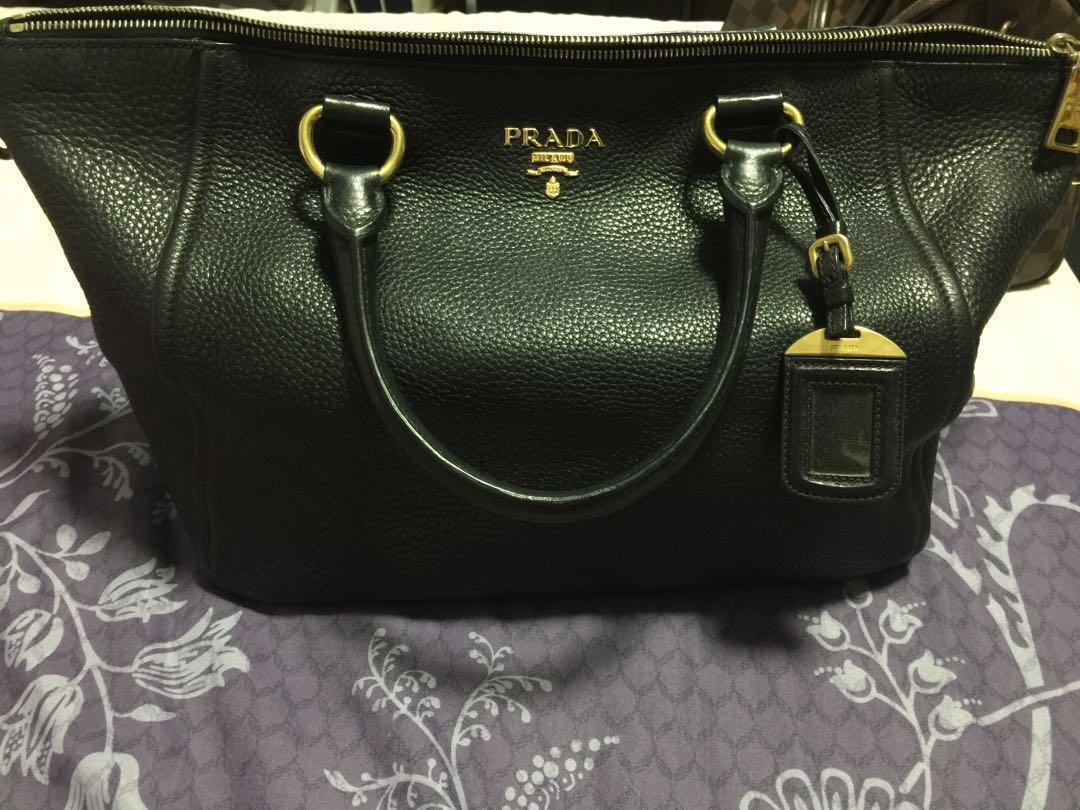 prada pebbled leather tote
