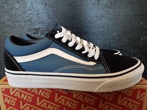 old skool vans navy and white