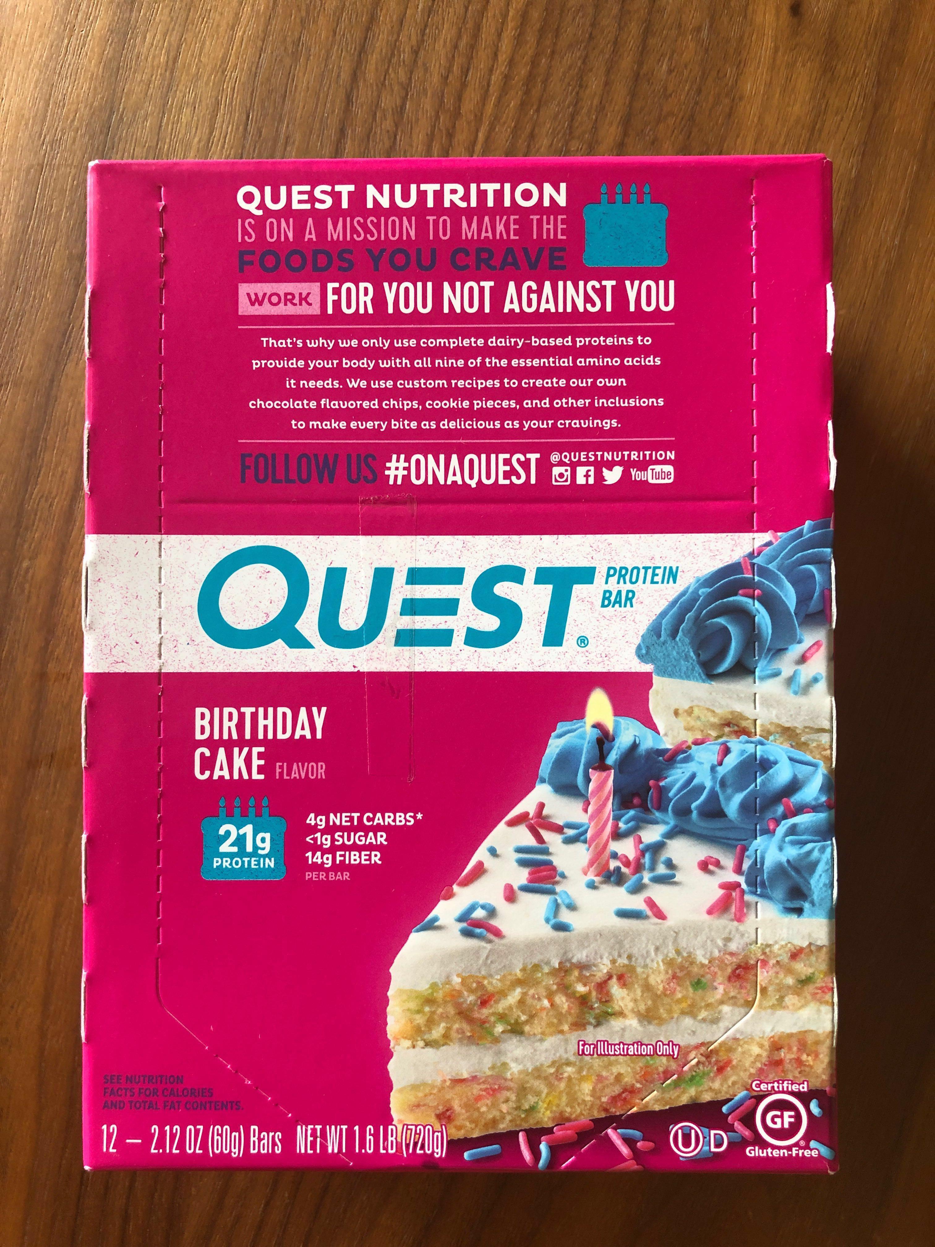 Quest Birthday Cake Protein Powder / Quest Protein Bars