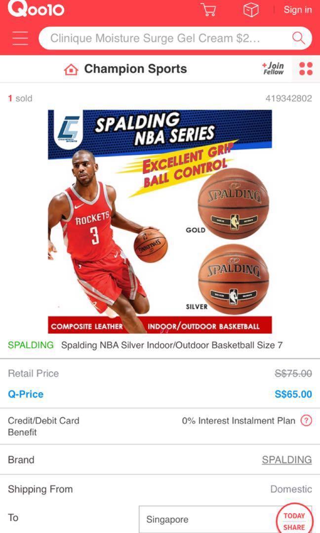 Spalding Nba Gold Series Basketball Sports Sports Games