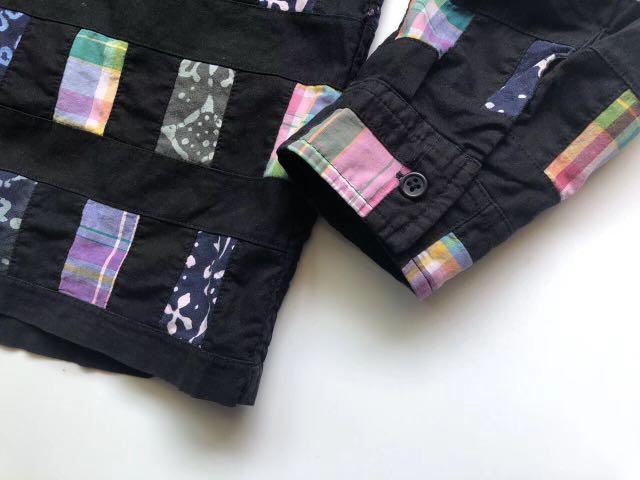 supreme patchwork zip up shirt