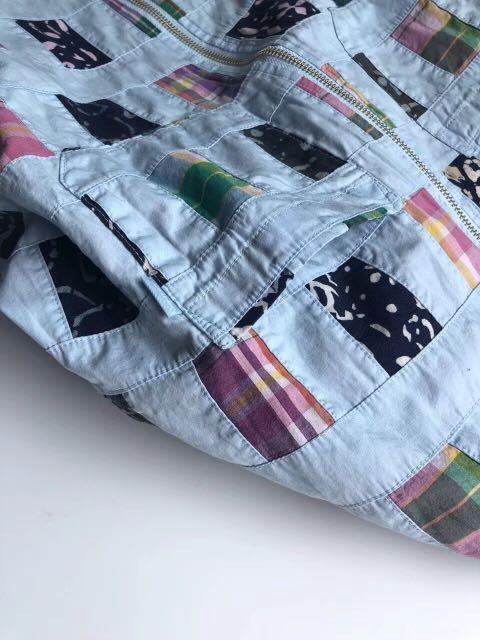 supreme patchwork zip up shirt