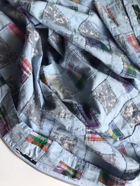 supreme patchwork zip up shirt