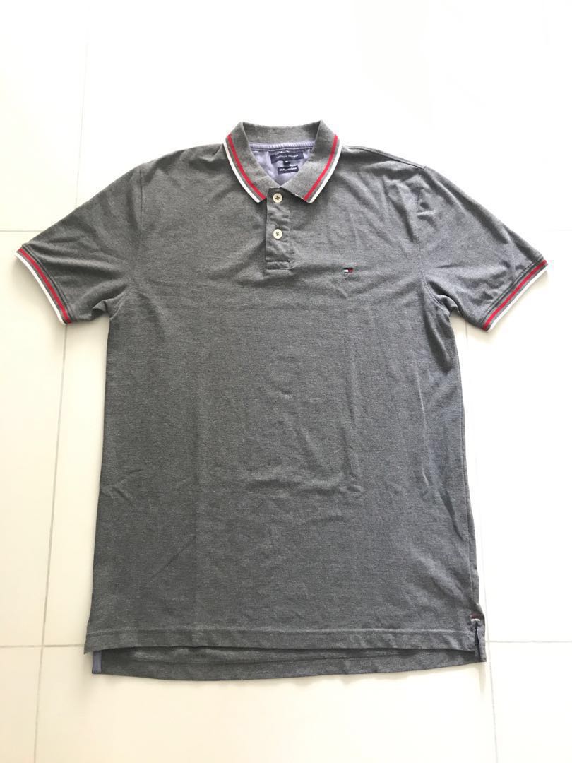 tommy hilfiger grey polo shirt