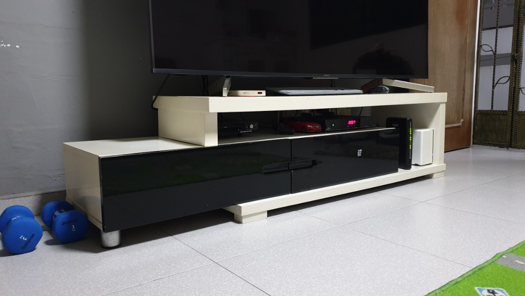 TV Console ( black and white), Furniture & Home Living, Furniture