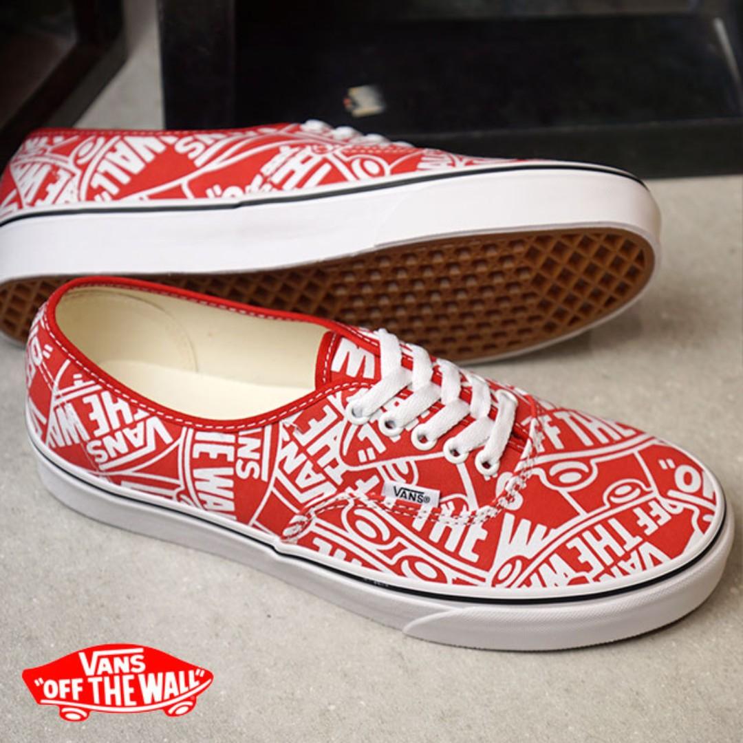 vans otw repeat authentic red & white shoes