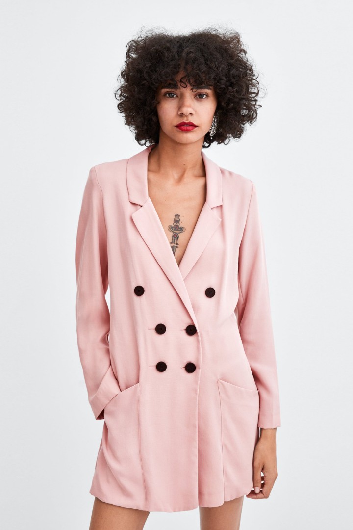 Zara pink blazer jumpsuit, Women's Fashion, Dresses & Sets, Jumpsuits